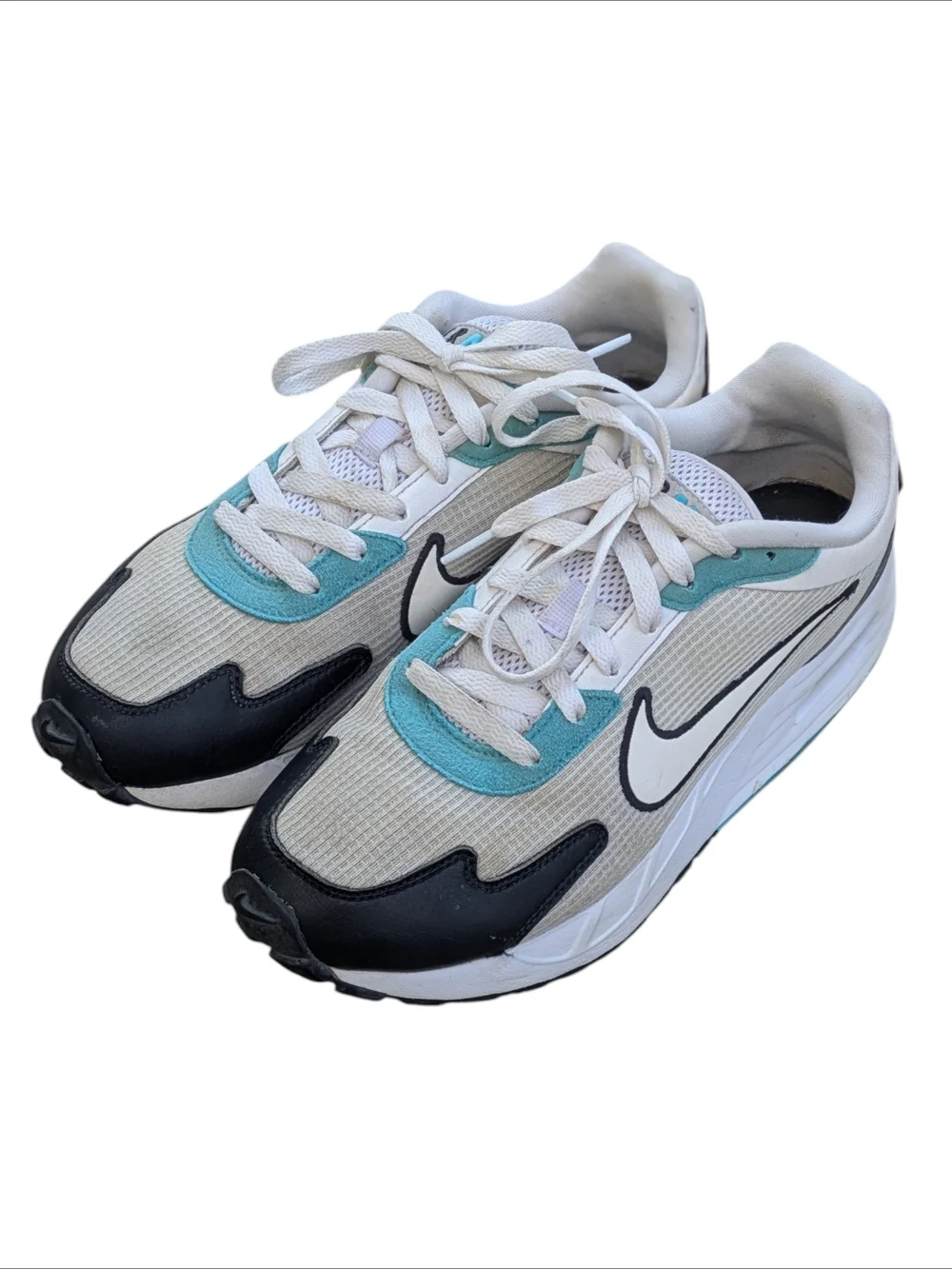 Nike Air Max Solo Men's Size 8 White/Black/Turquoise Running Shoes